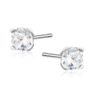Cercei argint rodiat cu pietre 5mm DiAmanti 2CO5ER_W-DIA (Argint 925‰ 0,75 g.)